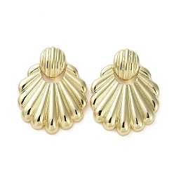 Real 16K Gold Plated Brass Pendants, Cadmium Free & Lead Free, Shell, Real 16K Gold Plated, 26x25x6.5mm, Hole: 5x2.5mm