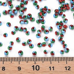 FireBrick 8/0 Glass Seed Beads, Opaque Colours Seep, FireBrick, 3mm, hole:1mm