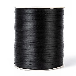 Black Double Face Satin Ribbon, Polyester Ribbon, Black, 1/8 inch(3mm) wide, about 880yards/roll(804.672m/roll)