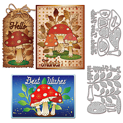 Гриб Углеродистая сталь разрезает трафареты, для diy scrapbooking, Фотоальбом, декоративная бумага для тиснения, форма для поздравительных открыток, гриб, 144~151x93~104x0.8 мм, 2 шт / комплект