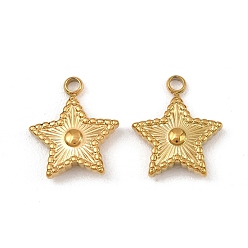 Золотой 304 подвески из нержавеющей стали, звезда очарование, золотые, 15x13x3 мм, отверстие : 1.8 мм