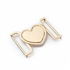 Золотой Сплав цинка пряжки, аксессуары для одежды, сердце, золотые, 54x36 мм, отверстие : 30 мм