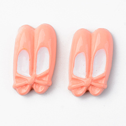 PeachPuff Resin Cabochons, Opaque, Ballet Shoes, PeachPuff, 23x14.5x6mm