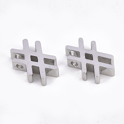 Stainless Steel Color Tarnish Resistant 304 Stainless Steel Pendants, Mark #, Stainless Steel Color, 12.5x13x3mm, Hole: 1.8mm