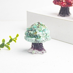 Амазонит Украшение для елки из смолы, с натуральной амазонитовой крошкой внутри статуэток для украшения домашнего офиса, 50x42 мм