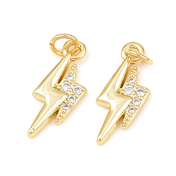 Настоящее золото 18K Латунные микро проложить кубического циркония подвески, подвески молнии, долговечный, стойки покрытие, без свинца и без кадмия, с целью перехода в кольце, реальный 18 k позолоченный, 19x8x2 мм, Перейти кольцо: 5x1 мм, внутренний диаметр: 3 мм