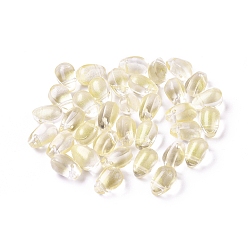 Светло-желтый Прозрачные стеклянные амулеты, слеза, светло-желтый, 9x6x6 мм, отверстие : 0.8 мм