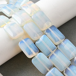 Опал Opalite бисер пряди, прямоугольные, 18x13x5.5 мм, отверстие : 1 мм, около 11 шт / нитка, 7.68''~7.87'' (19.5~20 см)