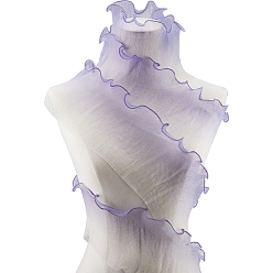 Лиловый 5ярдов полиэстеровой плиссированной кружевной ленты, отделка из органзы, для декоративной одежды, сирень, 5-1/4 дюйм (133 мм), 5 ярдов / комплект