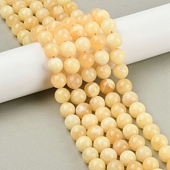 Кальцит Нити бусин из натурального желтого кальцита, круглые, 12 мм, отверстие : 1 мм, около 32 шт / нитка, 15.35 дюйм (39 см)