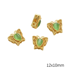 Бабочка Латунные многожильные звенья «кошачий глаз», бабочка, 10x12 мм