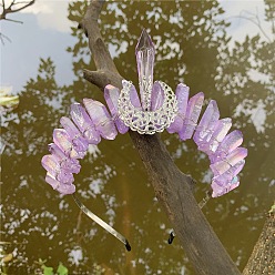 лаванда Резинки для волос из натуральных кристаллов, корона для волос, для женщин девушек, лаванда, 300 мм