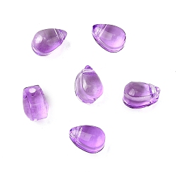 Средняя Орхидея Стеклянные бусины, слеза, средне орхидеи, 6x4x4 мм, отверстие : 1 мм