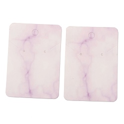 Средний Фиолетовый Бумажные карты дисплея серьги, прямоугольник с мраморным рисунком, средне фиолетовый, 7.2x5.1x0.04 см, 100 шт / пакет