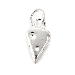 Серебро 925 серебряные подвески в виде сыра, с прыжковых колец, серебряные, 11x6x4.5 мм, отверстие : 3.5 мм