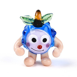 Озёрно--синий Подвески лэмпворк ручной работы, малиновые подвески, Плут синий, 26.5~28.5x22.5~23.5x17~21.5 мм, отверстие : 3~3.8x1.5~3 мм