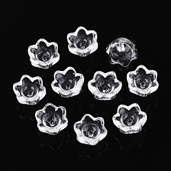 Прозрачный Прозрачные колпачки для стеклянных бусин, цветок, прозрачные, 7x11.5x11.5 мм, отверстие : 0.8~1.4 мм, около 1950~2000 шт / упаковка