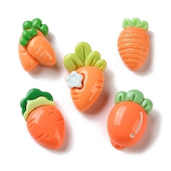 Оранжевый Непрозрачные кабошоны из смолы, морковь, оранжевые, 15.5~18x9~11.5x6~8 мм