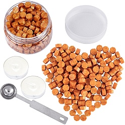 Сэнди Коричневый Наборы печатей и штампов, с частичками сургуча для ретро печатью, Ложка из нержавеющей стали, свеча, песчаный коричневый, 9x5 мм