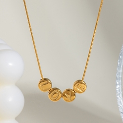 Настоящее золото 18K 304 Женские ожерелья с подвеской в виде любовного письма из нержавеющей стали, реальный 18 k позолоченный, 15.75 дюйм (40 см)