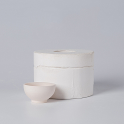 Floral White Teabowl Gesso Molds, Modeling Tools, for Ceramic Craft Making, Floral White, Finished Product: 68x25mm