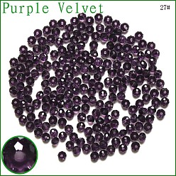 Индиго К 9 стекло, имитация Австрийские кристаллические шарики, класс AAA, граненые, рондель, индиговые, 4x3 мм, отверстие : 0.7~0.9 мм