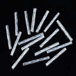 Transparent Transparente Glasstiftperlen, Rundloch, Transparent, 25~26x2.5 mm, Bohrung: 1 mm, ca. 1500 Stk. / Beutel