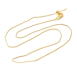 Настоящее золото 18K 0.5мм стойка покрытие латунь коробка цепь регулируемый слайдер ожерелья для женщин мужчин, без кадмия и без свинца, 901 застежка из нержавеющей стали, долговечный, реальный 18 k позолоченный, 19.69 дюйм (50 см)