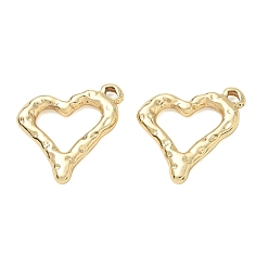 Golden 304 Stainless Steel Pendants, Hammered Heart Charms, Long-Lasting Plated, Golden, 22x22x3mm, Hole: 2mm