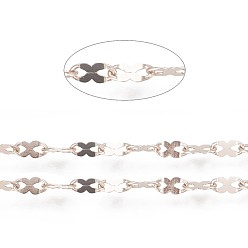 Rose Gold Ion Plating(IP) 304 Stainless Steel Link Chains, Soldered, with Spool, Rose Gold, 5x2.5x0.4mm, about 65.61 Feet(20m)/roll