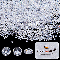 Прозрачный Кубического циркония кабошоны, класс А, граненые, алмаз, прозрачные, 2 мм, 2000 шт