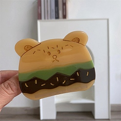 (932FM) Темно-синий аква-матовый с подкладкой Заколки для волос с когтями из ацетата целлюлозы (смола), мышь, аксессуары для волос для женщин и девочек, темно-золотистые, 80x58 мм