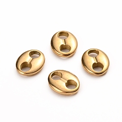 Золотой Ионное покрытие (ip) 304 овальные соединители из нержавеющей стали, кофейный боб, золотые, 8x10.5x2 мм, отверстие : 2.5 мм