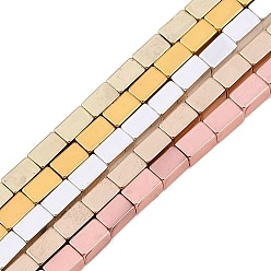 (52) Непрозрачная лаванда Гальванические нити из синтетических немагнитных гематитовых бусин, кубоид, разноцветные, 5x3x3 мм, отверстие : 1 мм, около 79 шт / нитка, 15.91 дюйм (40.4 см)