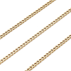 Золотой 316l хирургические цепи из нержавеющей стали, несварные, ионное покрытие (ip), с катушкой, золотые, 3x2x0.6 мм