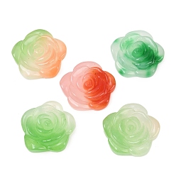 (52) Непрозрачная лаванда Резные подвески из натурального кварца, окрашенные в цвет изделия., , разноцветные, 27.5~29x30~30.5x7.5~9 мм, отверстие : 1.5 мм