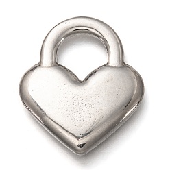 Нержавеющая Сталь Цвет Не тускнеющие 304 подвески из нержавеющей стали, сердце замок, цвет нержавеющей стали, 33.5x28.5x4.5 мм, отверстие : 11.5x11.5 мм