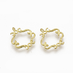 Без Покрытия Латунь филигрань столяры ссылки, без никеля , сырой (без покрытия), 16x15x1.5 мм, отверстие : 0.9 мм