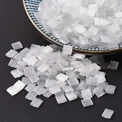(TL37) Crystal Silk Satin MIYUKI TILA Beads, Japanese Seed Beads, 2-Hole, (TL37) Crystal Silk Satin, 5x5x1.9mm, Hole: 0.8mm, about 5900pcs/500g