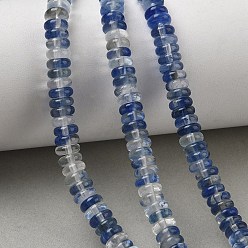 Autres Pierres En Verre Pastèque Pastèque bleu perles de verre en pierre brins, rondelle lisse, 6.5x2.5mm, Trou: 1.1mm, Environ 156 pcs/chapelet, 14.96'' (38 cm)