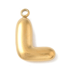 Letter L 304 начальные подвески из нержавеющей стали, ионное покрытие (ip), реальный 18 k позолоченный, Письмо L, 16~18x6~18x3 мм, отверстие : 1.8 мм