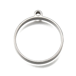 Круглые 304 подвески из нержавеющей стали, круглые, 28x25x3 мм, отверстие : 2 мм