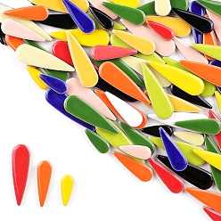 Разноцветный 3 стили фарфоровая мозаичная плитка в форме капли, для поделок из мозаики своими руками, рамки для картин и многое другое, красочный, 21~40x8~12x4 мм, около 100 г / набор