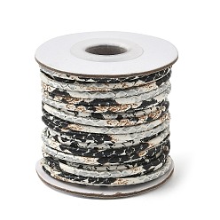 Белый Круглые шнуры из искусственной кожи с леопардовым принтом, для одежды, обувь делает, белые, 3 мм, около 10.94 ярдов (10 м) / рулон