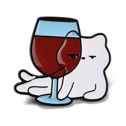 Белый Значки с изображением пьяной кошки, булавки для лацканов из сплава для одежды рюкзака, чёрные, белые, 28x31 мм