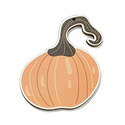 Тыква Древесины подвески, тема благодарения, оранжевые, тыква, 51x43x2.5 мм, отверстие : 2 мм