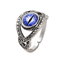 Фиолетовый Открытые манжетные кольца из сплава, форма глаз для мужчин, фиолетовые, размер США 8 (18.1 мм)