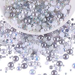 Светло-серый 60 G смоляная нашивка разных размеров смешанная жемчужная нашивка своими руками ювелирные аксессуары (2 сумки), светло-серый, 9.8 мм