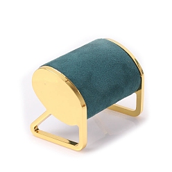 чирок Подставки для часов с бархатным и металлическим браслетом, овальные, золотые, зелено-синие, 8.5x6x7 см