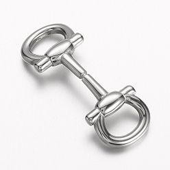 Stainless Steel Color Tarnish Resistant 304 Stainless Steel Clasps, Stainless Steel Color, 42.5x16x5mm, Hole: 6x10mm